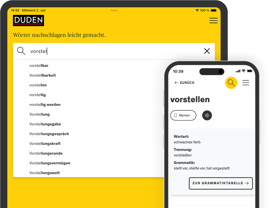 Suche in der Duden-App